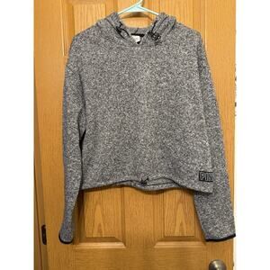 Victoria’s Secret PINK Womens Cropped Hoodie Large Gray Pullover Sweatshirt